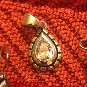 Silpada Sterling S1204 Cz Teardrop Pendant